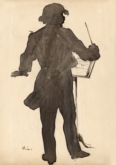 Mojżesz Lejbowski, Karykatura dyrygenta Bonto, 1913 (No T-634).