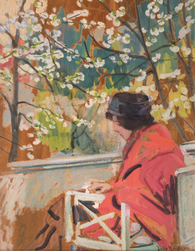 „Anna Mathesius w ogrodzie w Nikolassee”, <br>domena publiczna.
